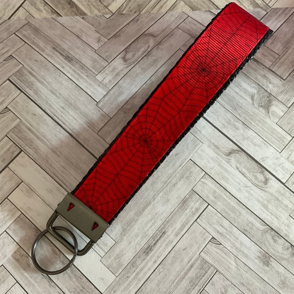 Halloween Spider Web Key Fob Wristlet Keychain Cane strap handmade - Picture 4 of 4